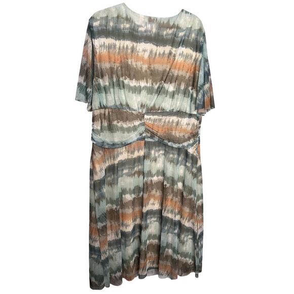 Cato Womans Layered Midi Dress Tie Dye Faux Wrap Size 22/24 - Picture 2 of 5